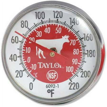 

Taylor Bi-ThermÂ® Red Color-Coded Dial Thermometer - 5 L Stem