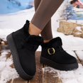 thumbnail image 6 of Faux Suede Ankle Boots for Women Winter Warm Fleece Lined Outdoor Platform Snow Booties Shoes Adjustable Buckle, 6 of 9