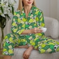 thumbnail image 6 of Pofeuu Cartoon Koala Bear and Leaf Print Womens Pajamas Set Long Sleeve Sleepwear Button Down Nightwear Soft Pj Lounge Sets Button Down Pajamas Women-X-Large, 6 of 7