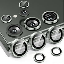 Dteck Camera Lens Protector for Samsung Galaxy S25 Ultra, Individual Metal Ring 9H Hardness HD Tempered Glass Camera Screen Protector Cover for Galaxy S25 Ultra,Gray