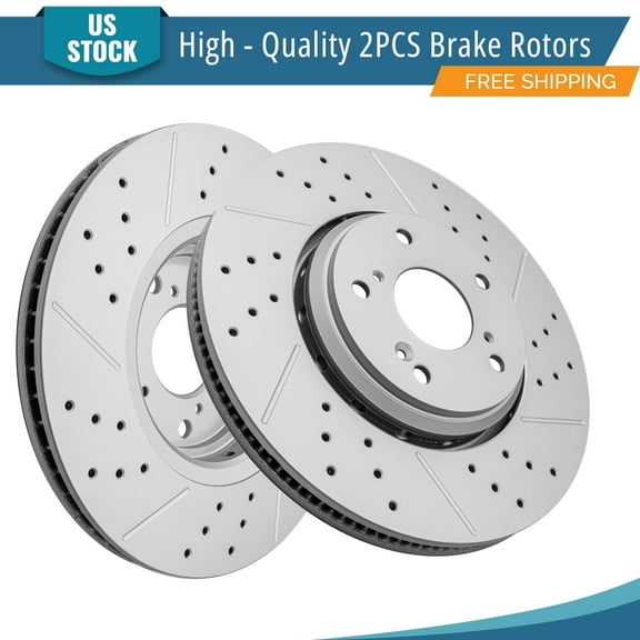 YXPCARS 2PCS Front Brake Rotors(120.40094), Drilled & Slotted Disc Rotors Kit for Acura ILX 2017-2021 Honda Civic 2017-2023 Honda Accord with 12.28 inch (312mm) Front Rotor