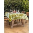 thumbnail image 2 of Outdoor Tablecloth with Umbrella Hole and Zipper, Sage Green Leaves Rectangle Table Cloth 54x80 Inch Waterproof Tablecloth, Summer Botanical Farmhouse Watercolor Leaf Picnic Table Cover for Patio, 2 of 7