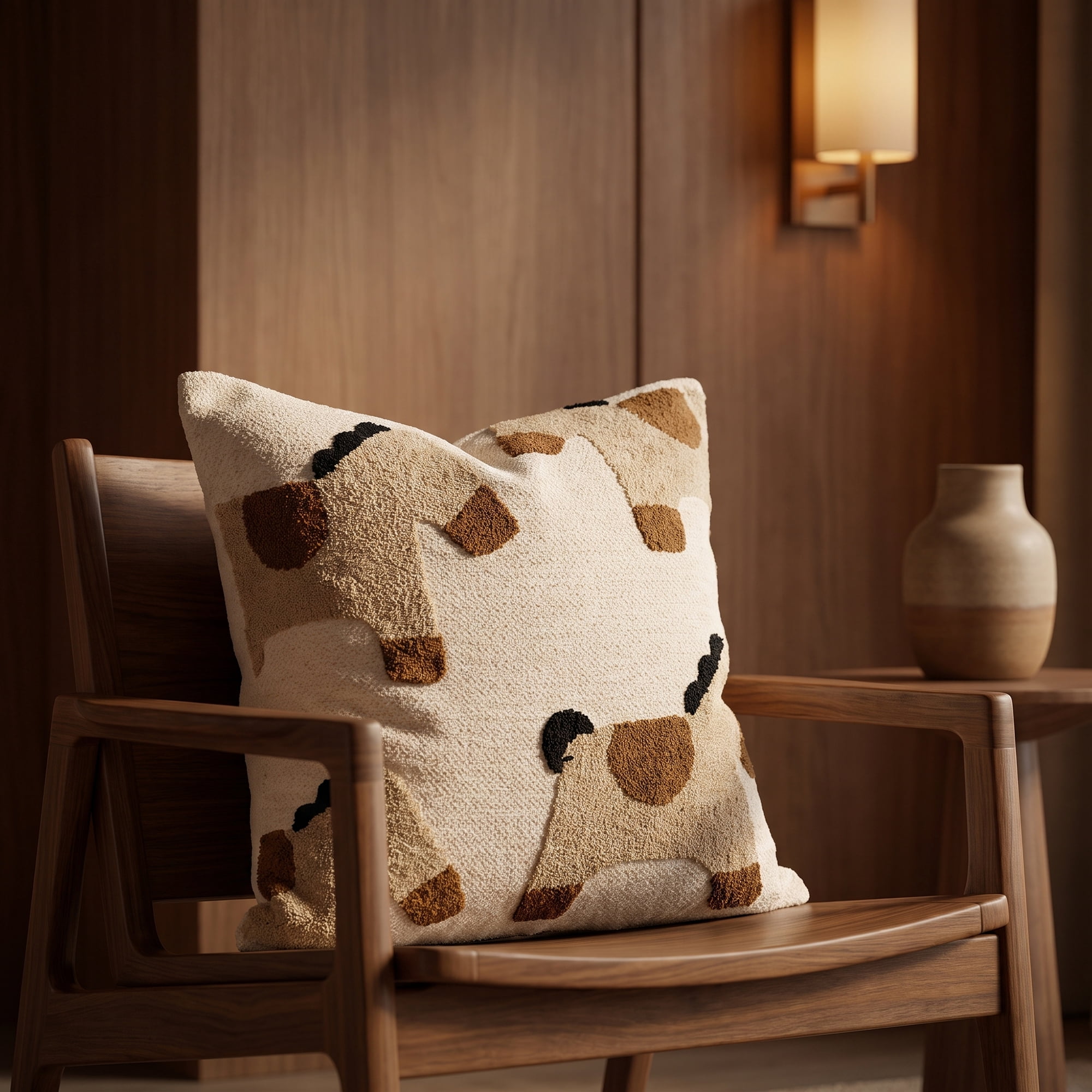 Unique Bargains 3D Tufted Animal Throw Pillow Cushion Cover Square Brown Horse 18"x18"