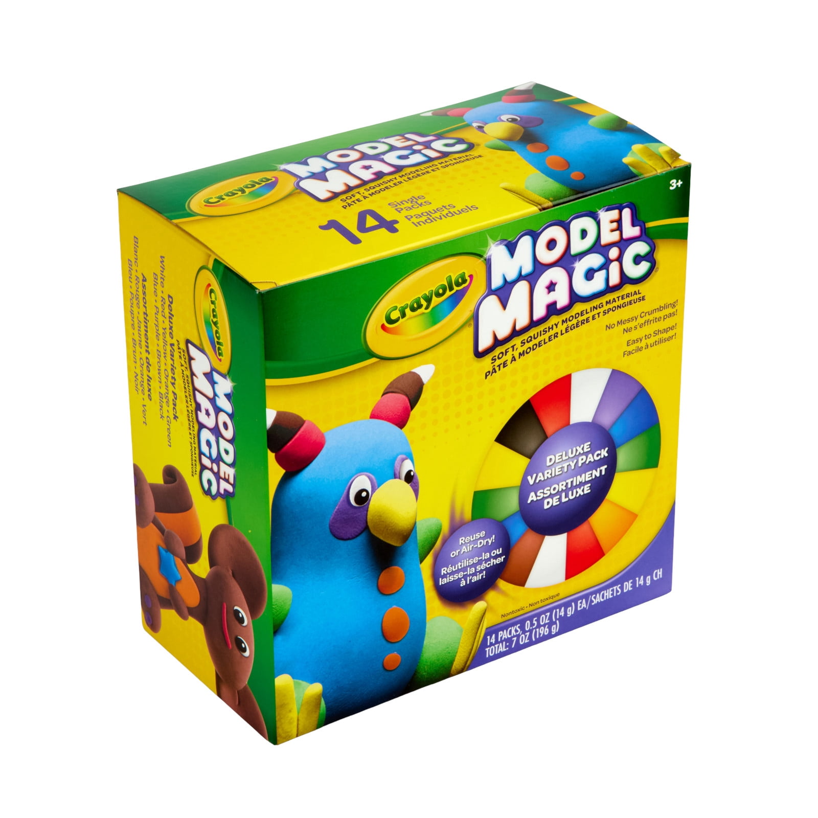 Crayola Model Magic Deluxe Variety Pack (14ct), 7oz, No Bake, Bulk Modeling Clay Alternative, Sensory Toy, Art Classroom Essentials, School Supplies, Crafting Gifts, Ages 4+