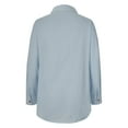 thumbnail image 4 of WFJCJPAF 2025 New Product Swim Tops for Women,Womens Color Casual Loose Fashion T-Shirt Long Sleeves Button Tops Cotton And Linen Blouse - Light Blue XXL, 4 of 5