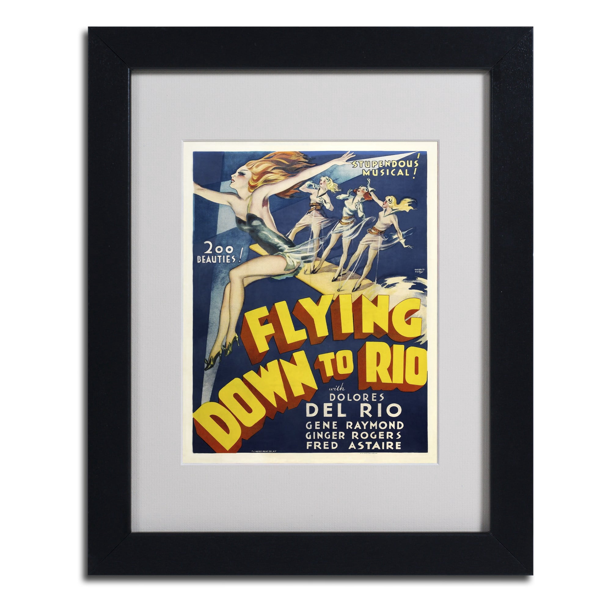 Trademark Fine Art "Flying Down to Rio" Matted Framed Art by Vintage Apple Collection, Wood Frame