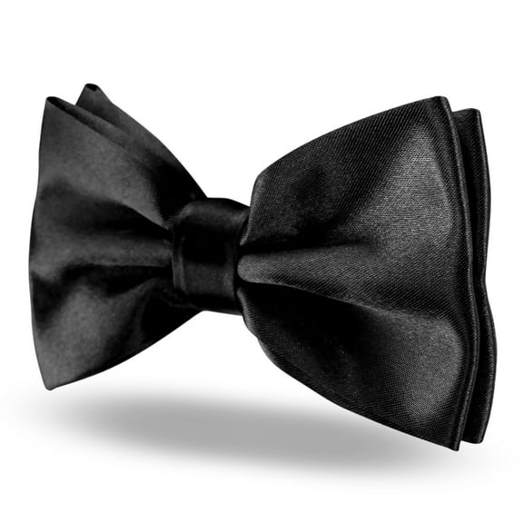 EKIND Men's Pre-tied Bowties Formal Satin Solid with Adjustable Neck Band,Gift Idea For Men And Boys (Black)