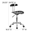 thumbnail image 4 of Pemberly Row Vibrant Computer Office Swivel Chair in Black and Chrome, 4 of 9