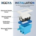 thumbnail image 5 of Single Gang Receptacle Outlet Box Extenders 1/2",Include 2Screws (6-32 x 1.25),Electrical Outlet Extender for Electrical Outlet Box & Electrical Outlet Switches, Blue (Pack of 1), 5 of 5