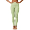 thumbnail image 4 of COMVALUE Leggings with Pockets Women Full Length Capri Buttery Soft High Waisted Stretchy Yoga Pants (Light Green, L), 4 of 9