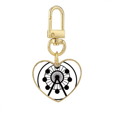 thumbnail image 1 of Ferris Wheel Amusement Park Black Outline Gold Heart Keychain Metal Keyring Holder, 1 of 3