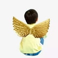 thumbnail image 3 of 2 Pcs Ailes d'Angel pour Enfants Accessoires de Cosplay Costumes de Fête d'Halloween Ailes d'Angel Accessoires de Robe de Performance pour Halloween, Mariage, Festival (Doré), 3 of 5