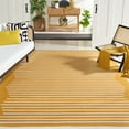 thumbnail image 2 of SAFAVIEH Montauk Amadine Striped Cotton Area Rug, Gold/Ivory, 8' x 10', 2 of 9