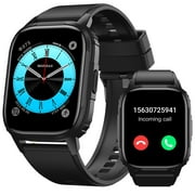 Smart Watch (Answer/Make Calls), 2.01-Inch Touchscreen Smart Watch, Suitable For Android And Ios Phones, Ip67 Waterproof Fitness Tracker, Suitable For Men And Women, Black