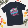 thumbnail image 2 of Retro Cassette Tape Pencil 70s 80s 90s Music Mixtape Graphic classic tee (Navy, L), 2 of 4