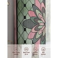 thumbnail image 5 of Farmhouse Flowers Sheer Curtains 45 Inch Length 2 Panels Set, Ethnic Retro Abstract Pattern Lattice Voile Window Treatment Rod Pocket Small Kitchen Curtains Drapes for Bedroom 52"x45"x2, 5 of 7