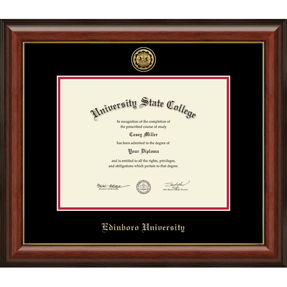 Edinboro University Diploma Frame, Document Size 11" x 8.5"