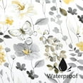 thumbnail image 4 of Small Stall Shower Curtain 36 x 72 Inch, Half Narrow Yellow Grey Floral Shower Curtain for Bathroom, Watercolor Flower Butterfly Fabric Shower Curtain Set with Hooks, 4 of 6