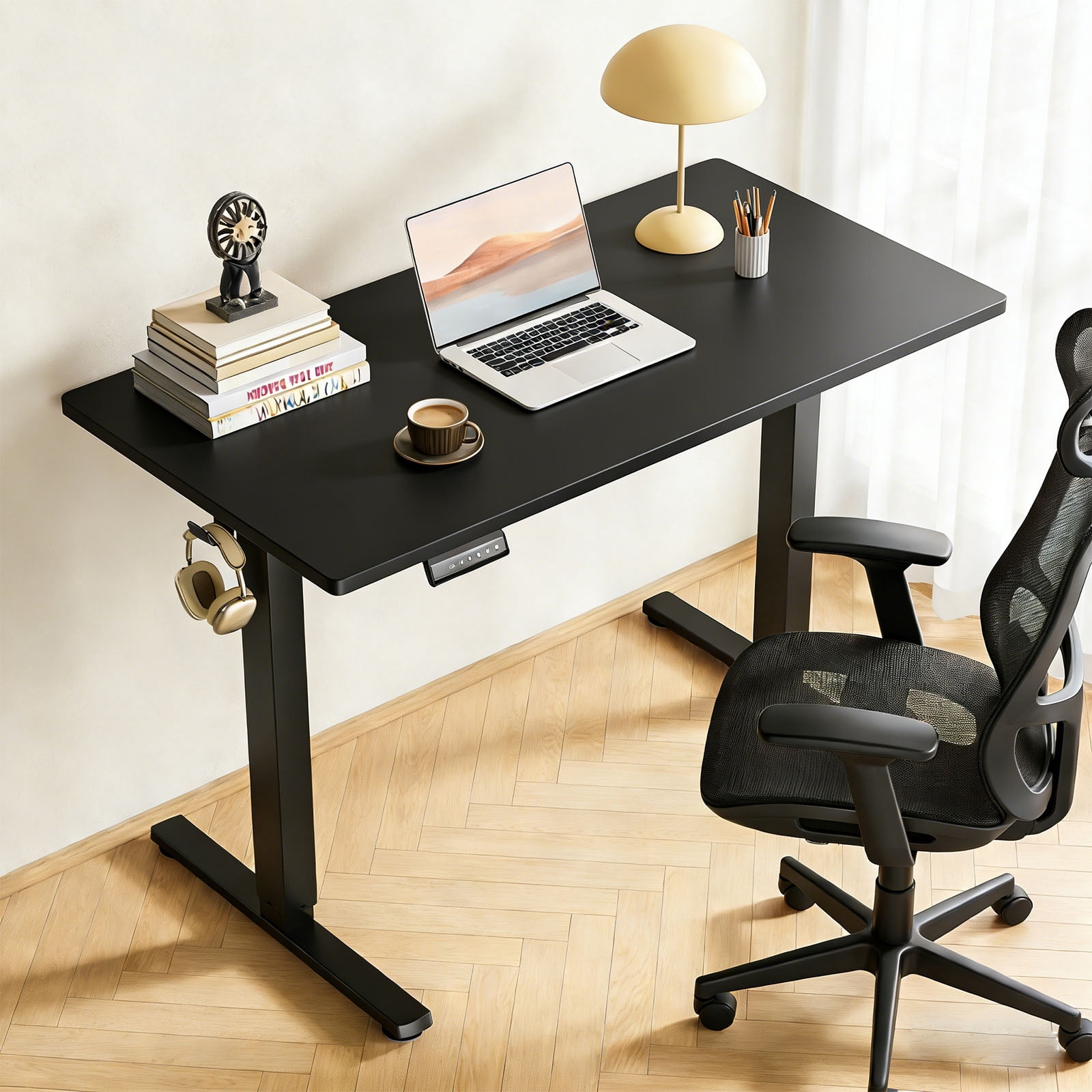 Casabay Electric Height Adjustable Standing Desk, 40"x24" Sit-to-Stand Desk Ergonomic Rising Computer Table for Home Office