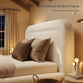 thumbnail image 3 of EnHomee Queen Size Cloud Bed Frame with Headboard Boucle Bed Frame with Rounded Corner, White, 3 of 8