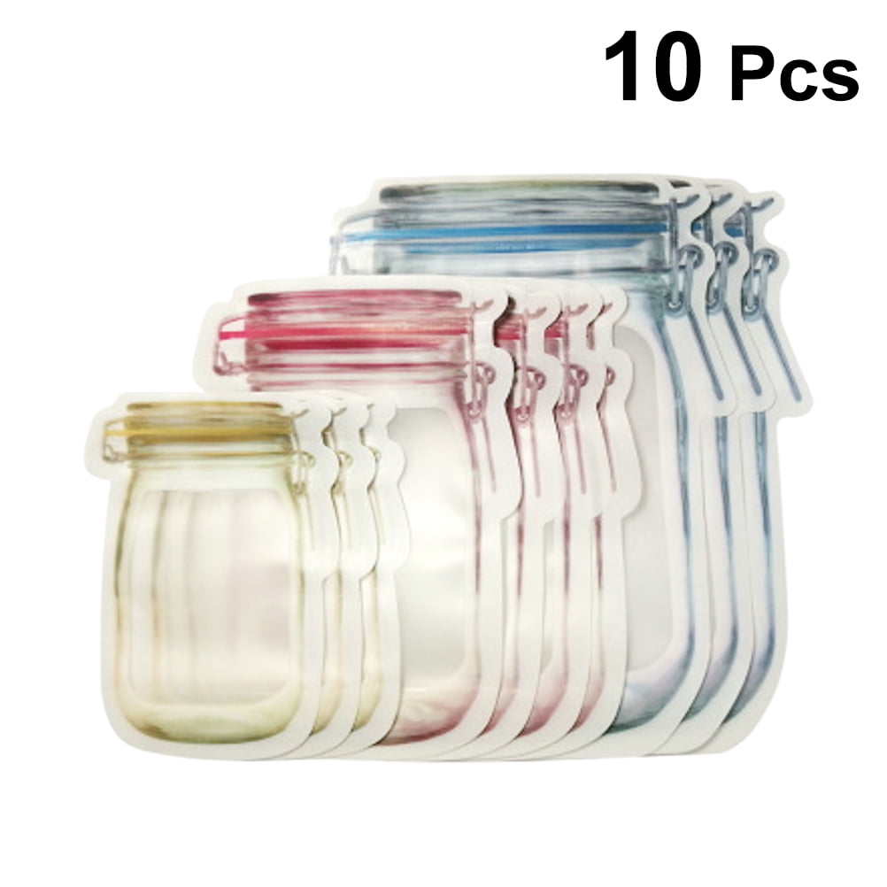 10/20 PCS Reusable Mason Jar Bottle Freezer Bag Fresh Food Storage Bag 