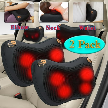 SAYFUT 2 Packs Shiatsu Neck Back Massager Massage Pillow with Heat, Deep Tissue Kneading Massager for Shoulder, Lower Back, Leg, Foot, Muscle Pain Relief, Best Relaxation Gifts in Home Office and Car