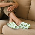 thumbnail image 4 of FUIALDOLG Funny Frog Print Winter House Slippers for Women Men, Lightweight Fabric Casual Cotton House Shoes, Non-Slip Closed Toe Home Shoes, Indoor and Outdoor, Size 6-7, 4 of 7