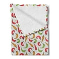 thumbnail image 2 of Peppers Soft Flannel Fleece Blanket, Cartoon Style Vegetable Design Fresh Peppers Pattern Fresh Farmland Harvest Theme, Cozy Plush for Indoor and Outdoor Use, 60" x 80", Multicolor, by Ambesonne, 2 of 5