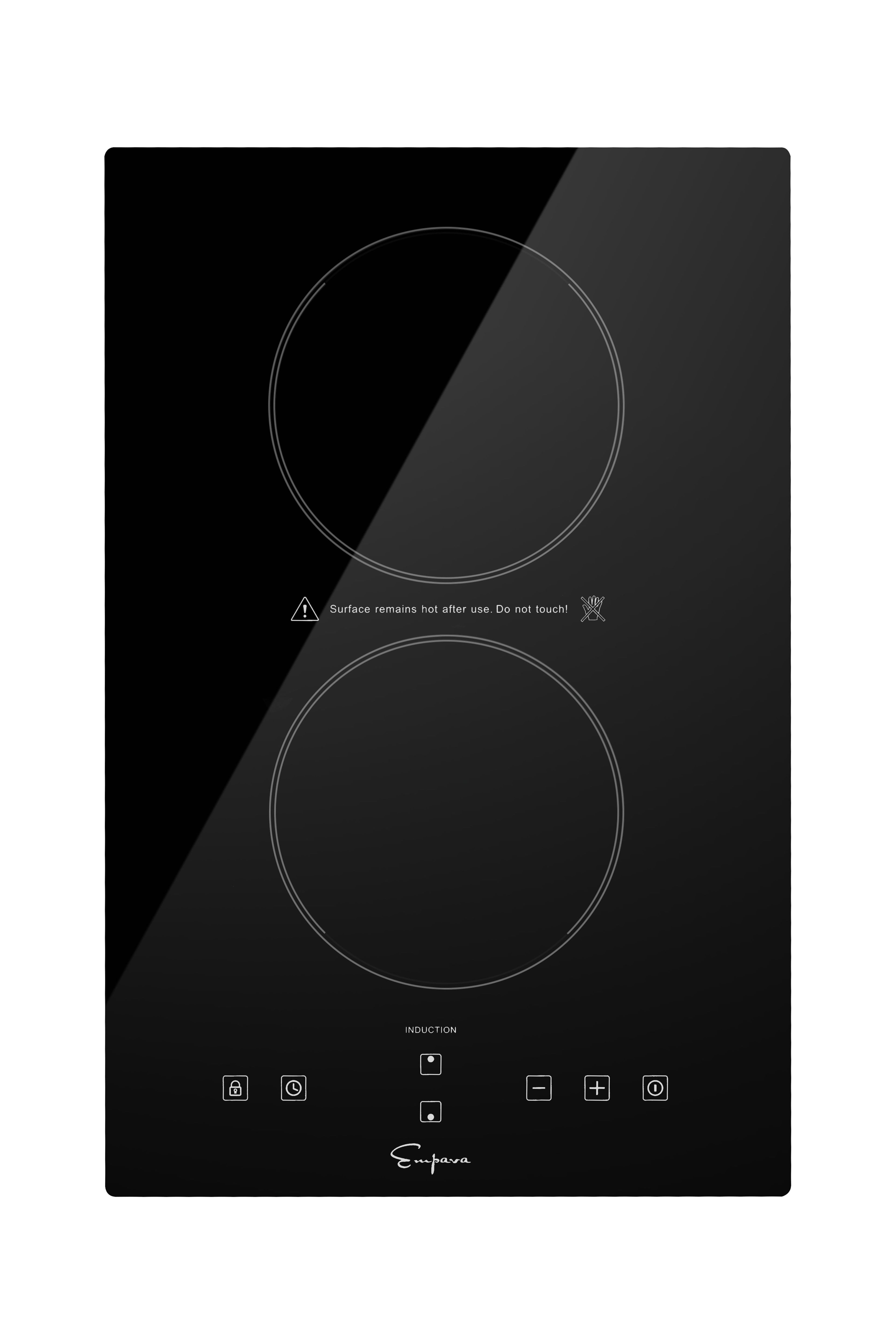 K&H Single Burner Built-In Induction Ceramic Cooktop – 120V 1800W, Black, Digital Display, SIN-1801