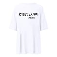 thumbnail image 4 of Hauts, T-Shirts et Chemisiers pour Femmes, T-Shirt Décontracté à Imprimé, Grande Taille, Manches Courtes, Col Rond, Blouse Douce, Blanc, 5TG, 4 of 6