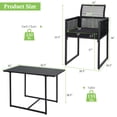 thumbnail image 3 of Gymax 3PCS Patio PE Wicker Furniture Set Cushioned Chairs W/Folding Backrest Backyard, 3 of 10