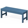 thumbnail image 5 of SERWALL 2-Person Outdoor Bench Backless, HDPE Patio Bench Weather-Resistant, 700 Lbs Weight Capacity Garden Bench, Wood-Like Low Maintenance for Yard, Porch & Backyard, Blue, 5 of 14