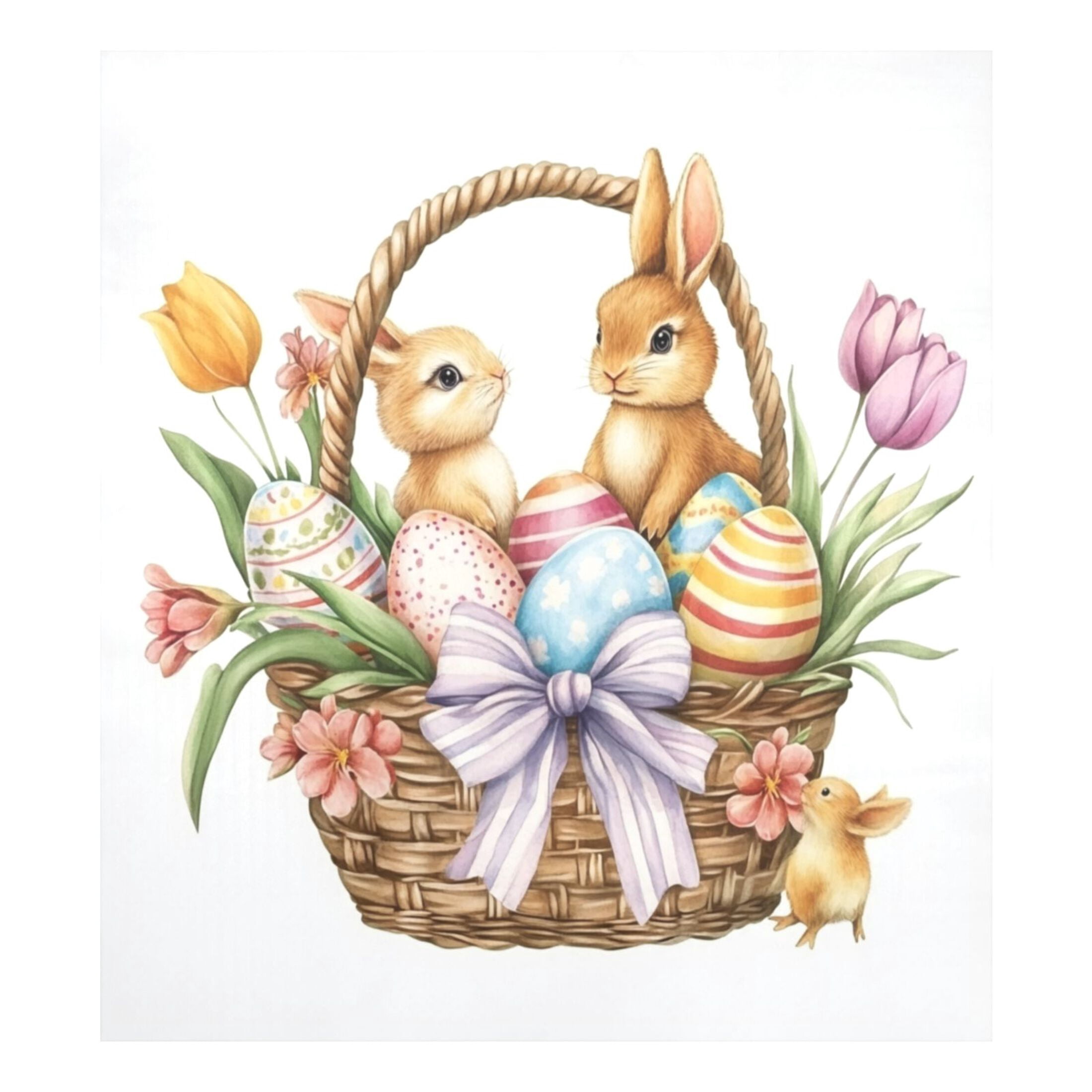 Dishwasher Sticker Dishwasher Cover Magnet Refrigerator Home Decorative Art Kitchen Panel Decal Easter Basket with Bunnies 23x26 Inch