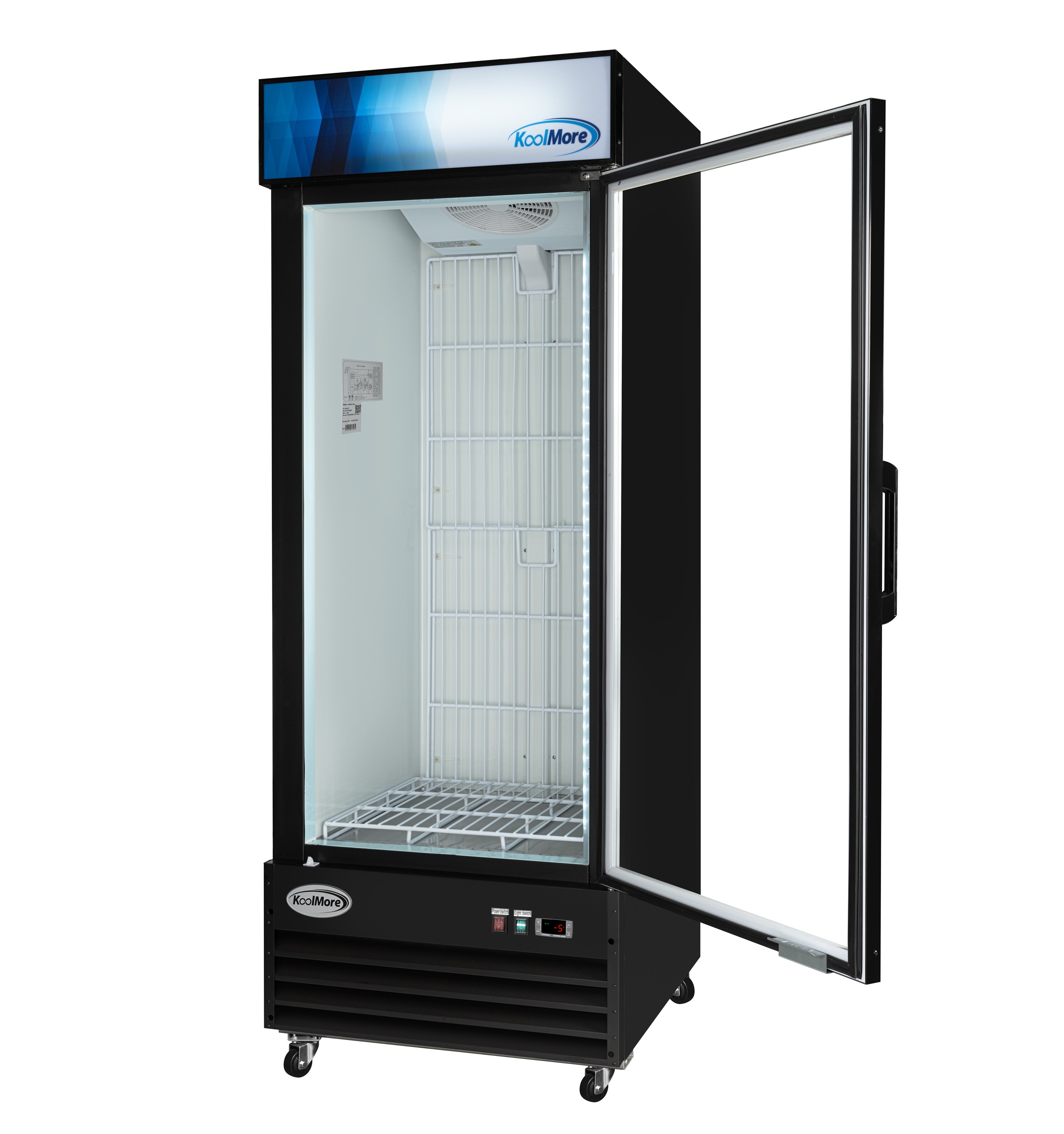 31 in. 25 cu. ft. Commercial Indoor Glass-Door Ice Merchandiser Freezer in Black (KM-IM31-1GD)