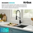 thumbnail image 5 of KRAUS Bolden Commercial Style 2-Function Single Handle Pull Down Kitchen Faucet in Spot-Free Stainless Steel / Matte Black, 5 of 8