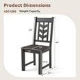 thumbnail image 3 of Costway Dining Chair Set of 2 with Rubber Wood Frame & Leaf-shape High Back for Kitchen Brown, 3 of 9