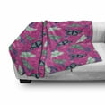 thumbnail image 3 of Butterfly Soft Flannel Fleece Blanket, Exotic Moths Leaves and Flowers Herbs of Forest Plants Nature Flourish, Cozy Plush for Indoor and Outdoor Use, 60" x 80", Pink and Multicolor, by Ambesonne, 3 of 6
