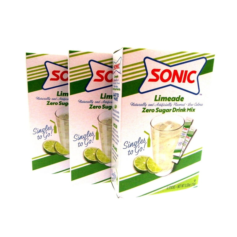 Sonic Limeade Drink Mix, 3 Pack, 6 Servings per Box, Powdered