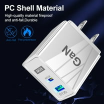 Latrodar Fast Quick Charge Phone Fast Wall Charger 65W High Durability rging Adapter 2 Plug White 2.8x2 Inch Home Stuff