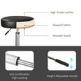 thumbnail image 4 of Amolife Round Rolling Stool PU Leather Height Adjustable Swivel Drafting, Fully Black, 4 of 6