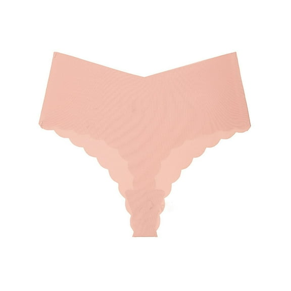 Jwputqe Thongs for Women,Thongs,Thong Panties,Breathable,Seamless,Solid,Low Waist,Nylon,Spandex,Pink,2XL