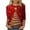 Red, variant on Womens Christmas Outfit Glitter Snowflake Shirt Womens Tops 3/4 Sleeve Round Neck Casual T Shirt Dressy Trendy Tops