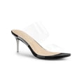 thumbnail image 1 of BLISSFUL STEP Sandales à Talons Aiguilles Transparentes pour Femmes à Bout Ouvert à Enfiler Noires 9, 1 of 8