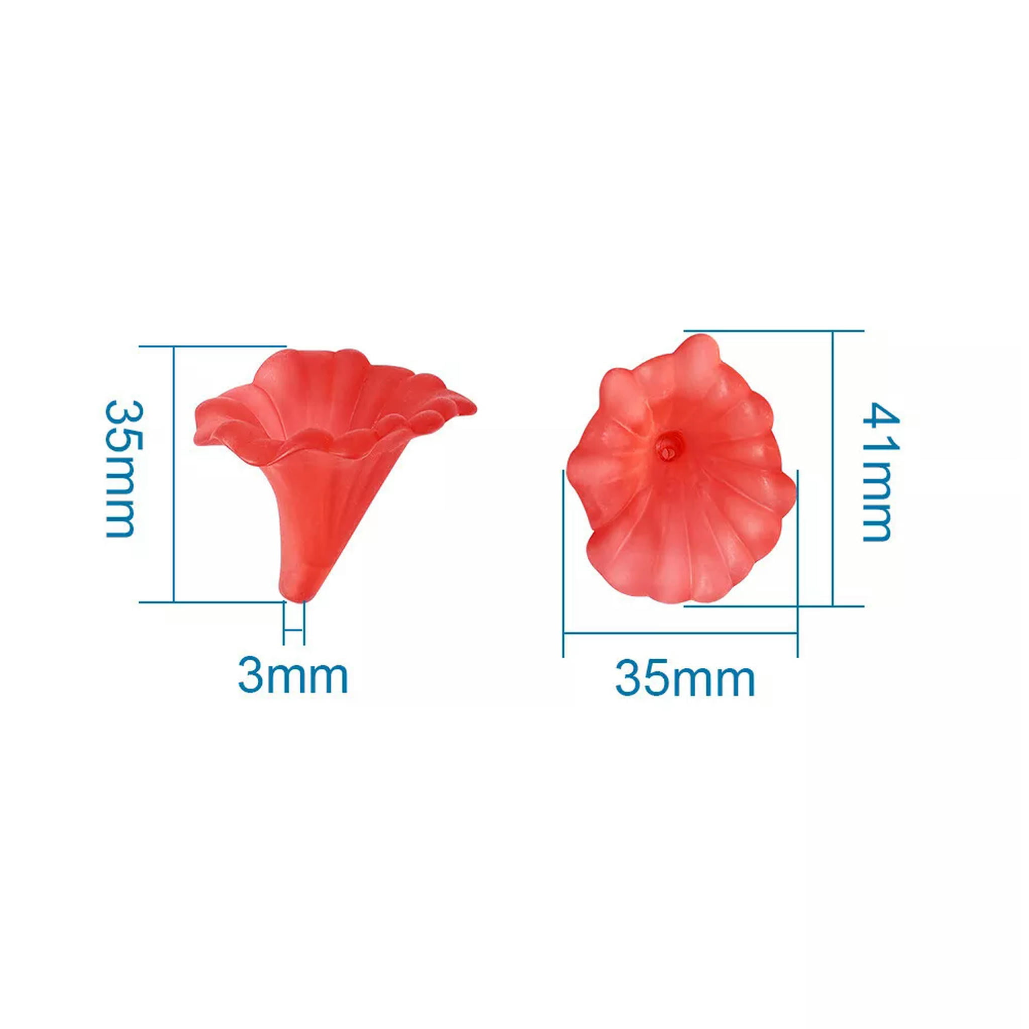 U8MO 135pcs Transparent Acrylic Flower Beads Froste Loose Spacer DIY Crafting 41x35mm