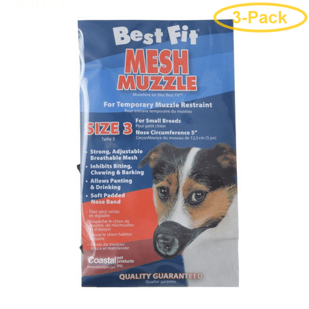 Nylon Fabridog Best Fit Muzzle Size 3 (Dogs 12-24 lbs) - Pack of