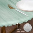 thumbnail image 3 of Green Round Tablecloth, Fitted Table Cover with Elastic for 36"-44" Round Tables, Modern Abstract Art Ombre Striped Table Cloth Outdoor Indoor Dinning Party Waterproof Tablecloths, 3 of 7