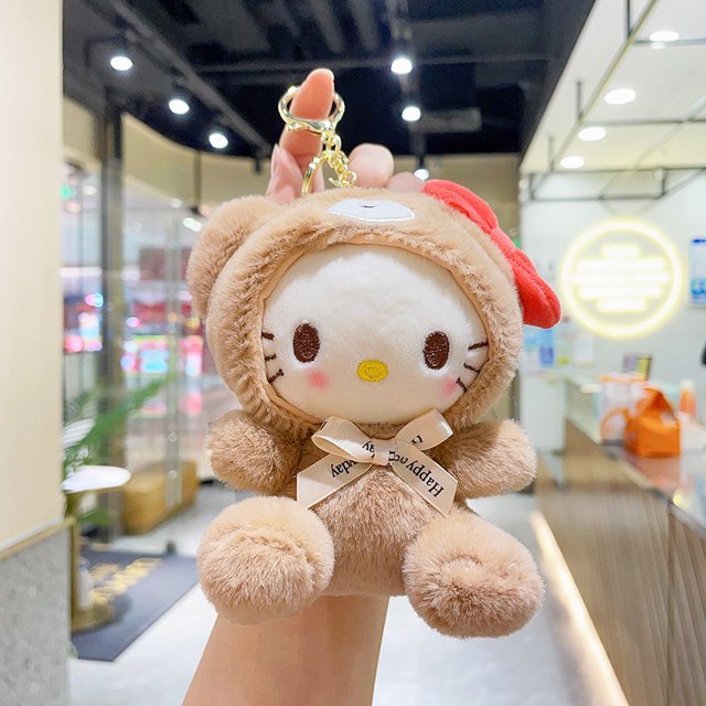 Sanrio juguetes de peluche lindo Hello Kitty Kuromi Plushie Sanrio llavero animales de peluche juguetes PP algodón regalos de muñecas para niña
