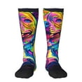 thumbnail image 1 of Fotbe Neon Pop Art Pitbull Calcetas Divertidas Estampadas para Hombre y Mujer, Calcetas de Algodón hasta la Rodilla para Caminar, Correr, Enfermería y Embarazo, 1 of 6