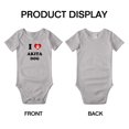 thumbnail image 3 of I Heart Akita Dog Funny Cute Baby Jumpsuits Newborn Clothes (Gray, 0-3 Months), 3 of 5