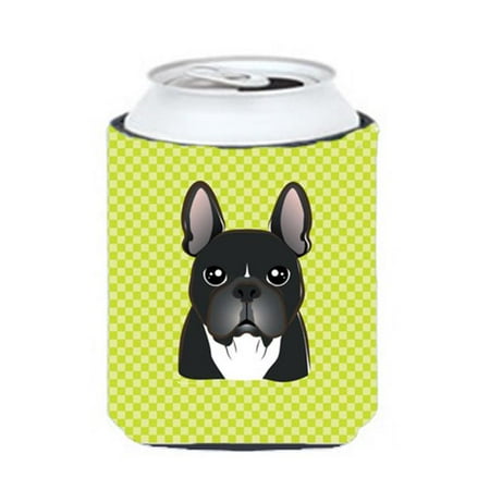 

Checkerboard Lime Green French Bulldog Can Or Bottle Hugger 12 Oz.